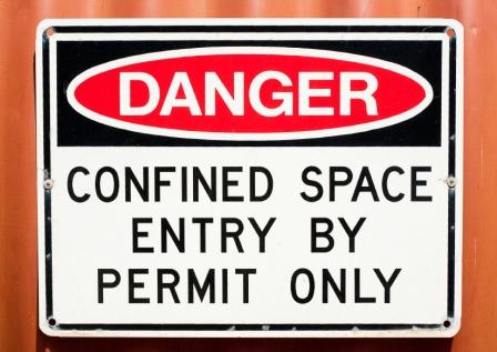 Confined Space Danger sign